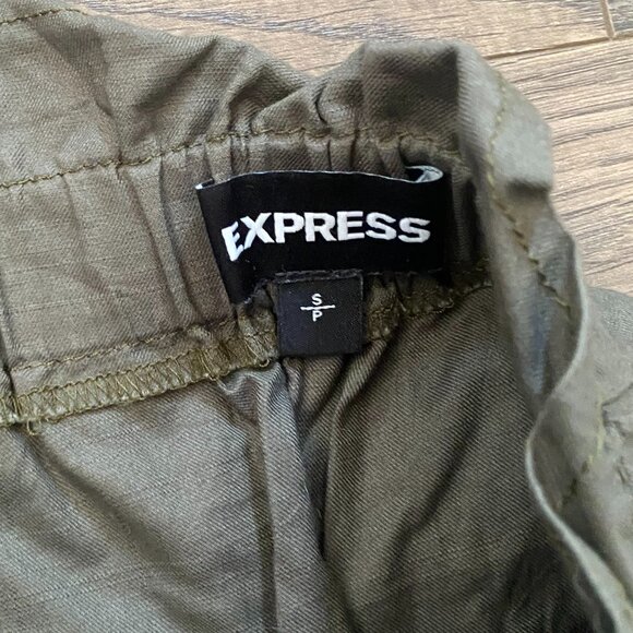 Army Green Mini Skirt with Tie Waist - Picture 4 of 4